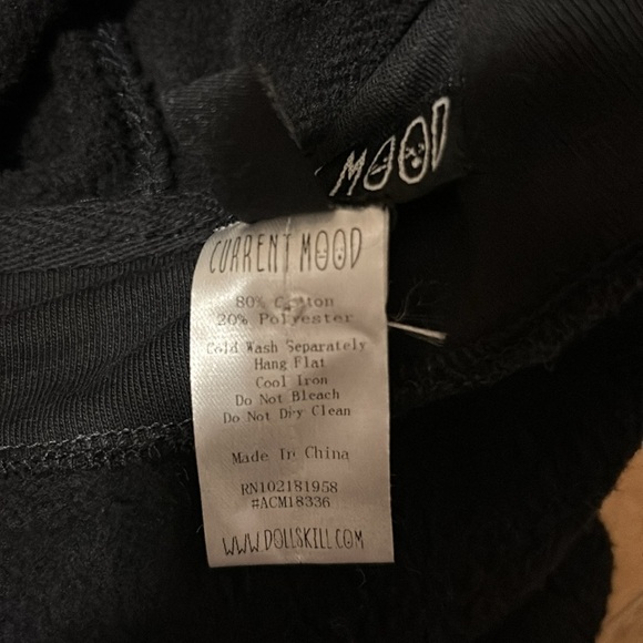 Current  Mood Black Hoodie with Silver Chain Detail - Picture 10 of 12